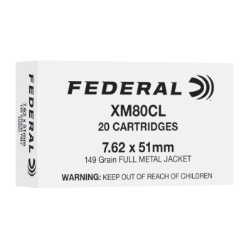 FEDERAL XM80CL 7.62X51MM 149GR FMJ